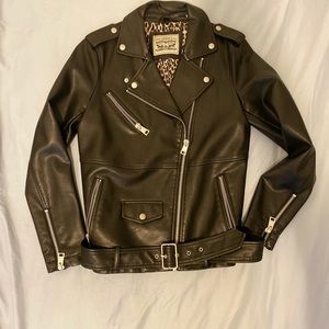 LEVI’S Faux leather oversized jacket (s) black